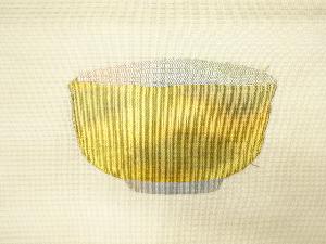 アンティーク　絽　茶碗模様織り出し名古屋帯